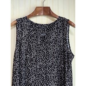 Ava & Grace Tank Top Womens 1X Black White Polka Dot Sleeveless Tunic Top Casual
